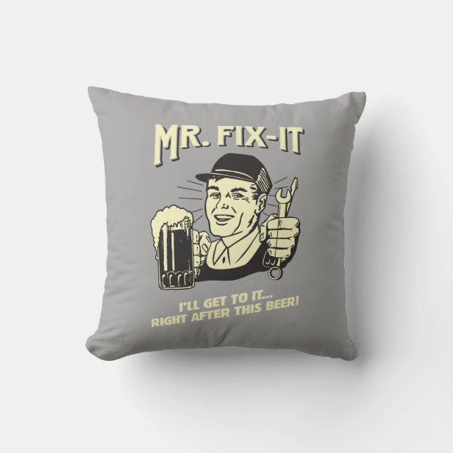 Coussin M. Fixit : Après cette bière (Recto)