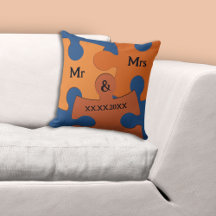 M & Mme Date de mariage Pièces de puzzle orange et