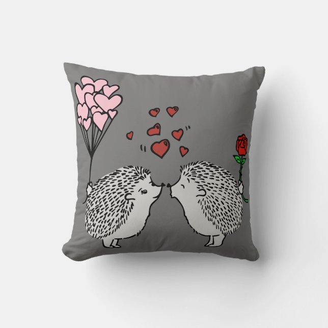 Coussin M. & Mme Hedgehog Célébrer la Saint-Valentin (Recto)