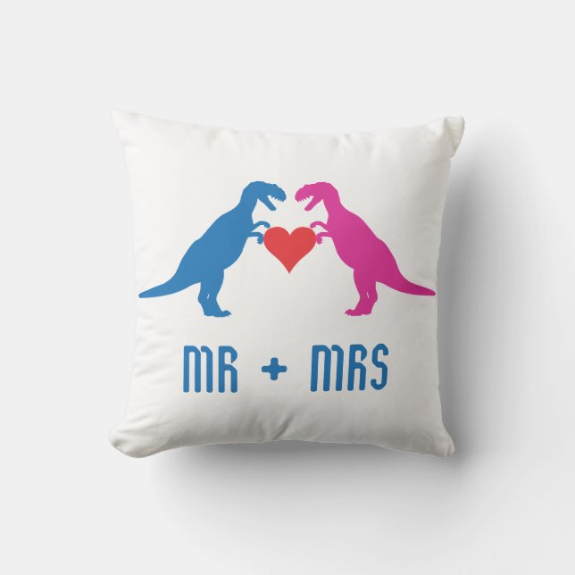 Coussin M.+Mme - Love Dinosaures (Recto)