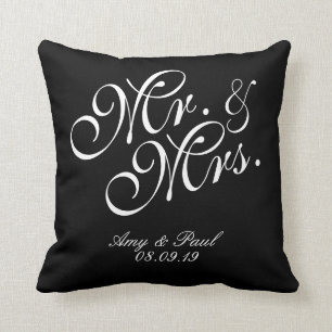 Coussin M&Mme Personnaliser Noir