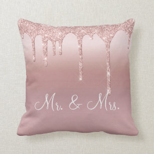 Coussin M. & Mme Pink Parties scintillant Mariage élégant