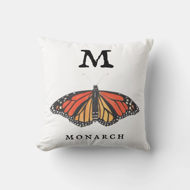 Coussin "M" pour l'oreiller à lancer de monarque et de coc (Recto)