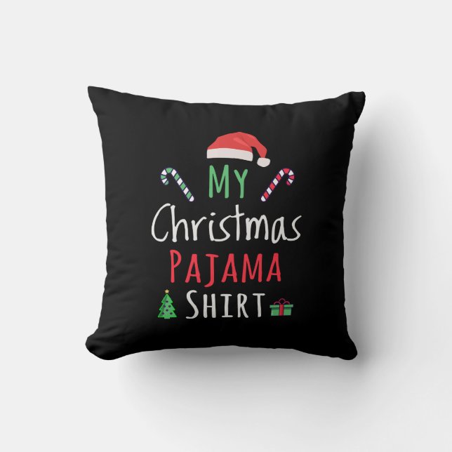 Coussin Ma chemise de pyjama de Noël (Recto)