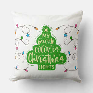 Coussin Ma couleur préférée est les lumières de Noël-99980