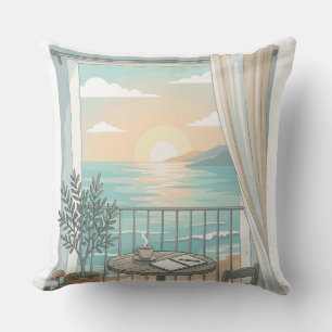 Coussin Ma façon de passer la matinée Balcon ensoleillé