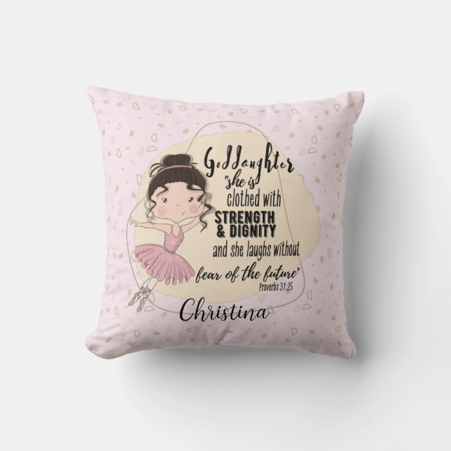 Coussin Ma Godgirl La Citation Motivationnelle Ballerina (Recto)