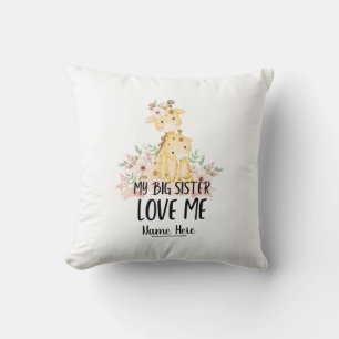 Coussin Ma Grande Soeur M'Aime Avec Un Nom Personnalisé