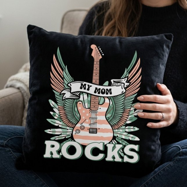 Coussin Ma Mère Déchire | Fête des Mères Originale Rock (Créateur téléchargé)