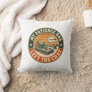 Coussin Ma patience a quitté le chat – Télégraphe vintage 
