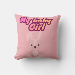 Coussin Ma petite fille Lapin Mignon