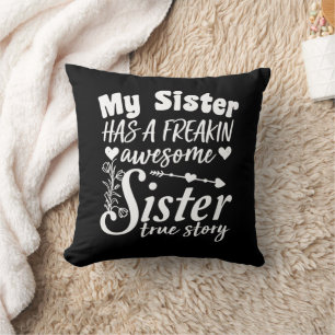 Coussin Ma sœur a un souvenir de frère et sœur franchement