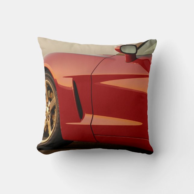 Coussin Ma voiture classique rouge (Recto)