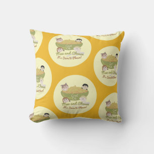 Coussin Mac et fromage S'il vous plaît Retro Motif amusant