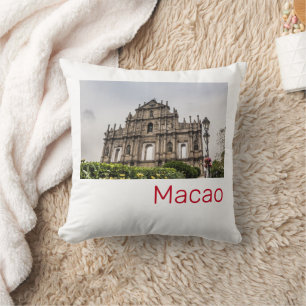 Coussin Macao Ruin de l'Eglise St Paul's Souvenir de Chine