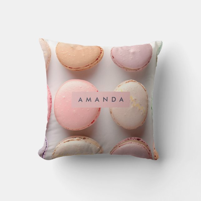Coussin Macaron Pastel Élégant Personnalisé (Recto)