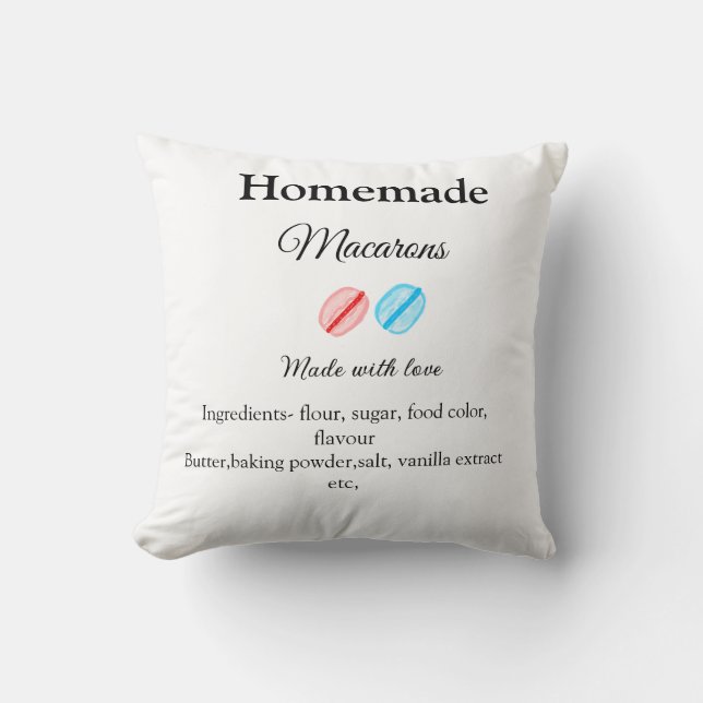 Coussin Macarons faits maison ajoutez des ingrédients fait (Recto)