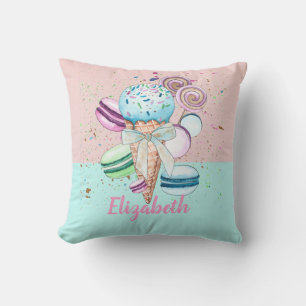 Coussin Macarons glacés colorés et frais