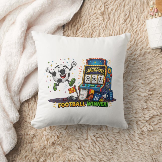 Coussin Machine à sous Jackpot Gagnant de Football Ballon  (Couverture)