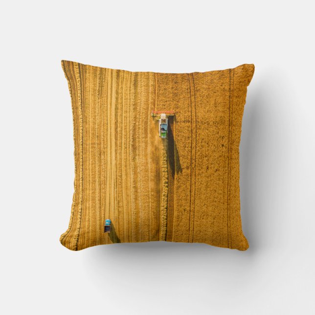 Coussin Machine de moissonneuse travaillant sur le terrain (Recto)