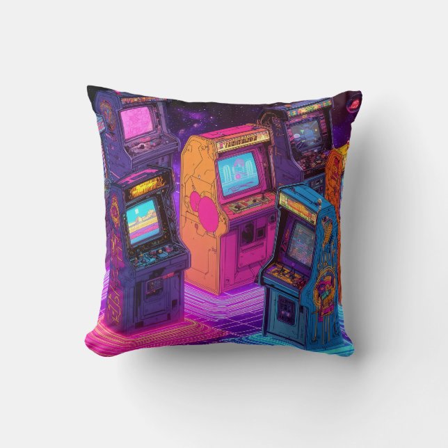 Coussin Machines de divertissement rétro (Recto)