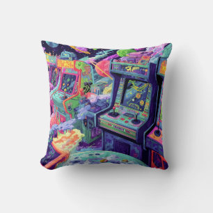Coussin Machines de jeux vidéo rétro dans l'espace