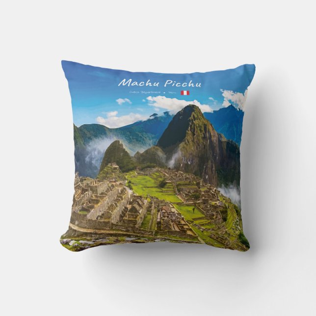 Coussin Machu Picchu, Pérou - Ruines de la citadelle inca (Recto)