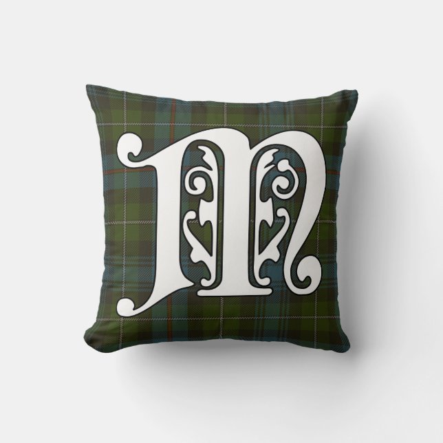 Coussin MacKenzie Clan Tartan Monogramme (Recto)