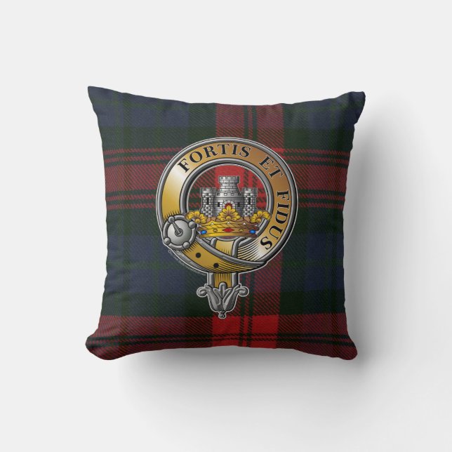 Coussin MacLachlan Tartan & Badge (Recto)
