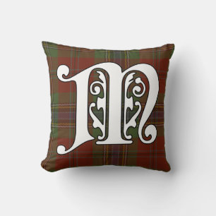 Coussin MacLean Clan Tartan Monogramme