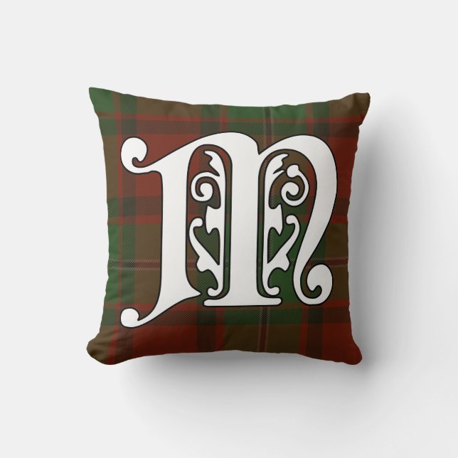Coussin MacPhail Clan Tartan Monogramme (Recto)