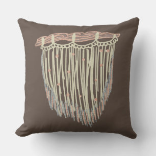 Coussin Macramé Moderne Bohème Doodle Suspendu