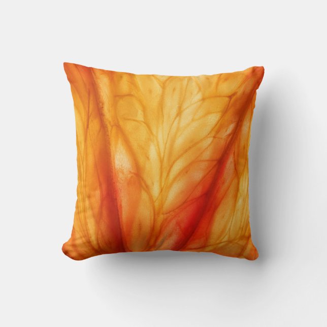 Coussin Macro aux agrumes : Orange de sang Abstrait. (Recto)