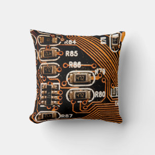 Coussin macro prise de circuit, câbles, condensateurs, car