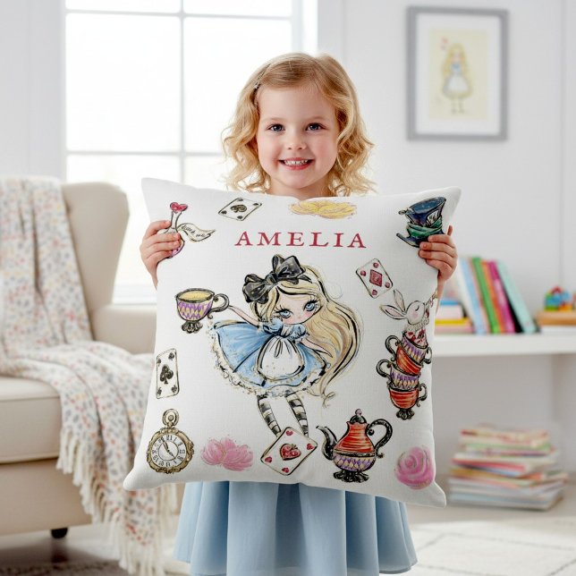 Coussin Mad Hatter Tea Time Cartoon Character Pillow (Créateur téléchargé)