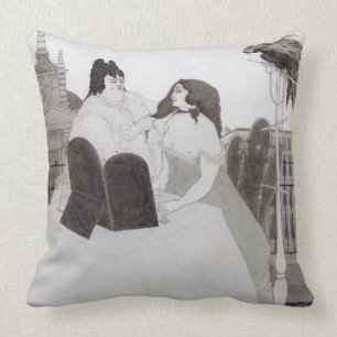 Coussin Madame à la coiffeuse (encre et lavage)