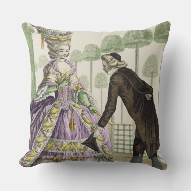 Coussin Madame dans des promenades lilas d'une robe dans (Recto)