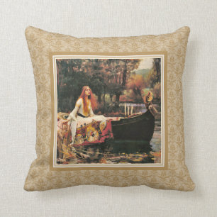 Coussin Madame de château d'eau de damassé d'or de Shalott