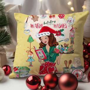 Coussin Madame Santa Chirstmas Biscuits au Casse-Noisette