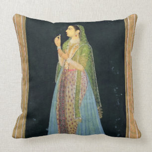 Coussin Madame tenant une fleur, du petit album de Clive