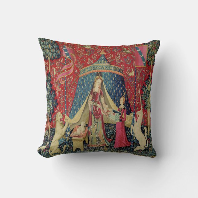 Coussin Madame vintage d'impression de tapisserie et (Recto)