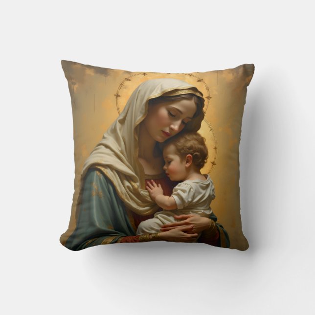 Coussin Madone et bébé Jésus 3  (Recto)