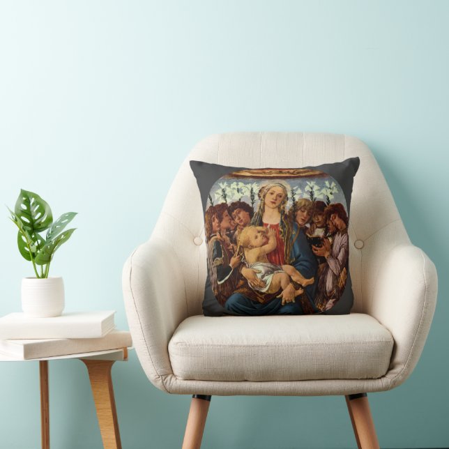Coussin Madone et Enfant avec huit anges par Botticelli (Chaise)