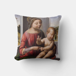 Coussin Madonna et enfant avec Jean-Baptist