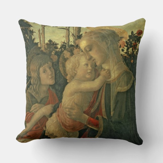 Coussin Madonna et enfant avec St John le baptiste (huile (Recto)