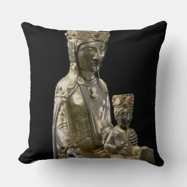 Coussin Madonna et enfant couronnés, statuette, Français, (Recto)