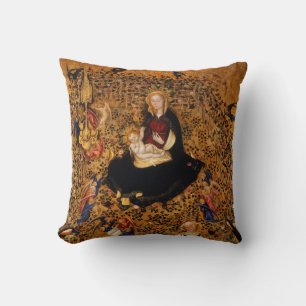 Coussin MADONNA ET ENFANT DU ROSE BOWER, ANGELS Noël