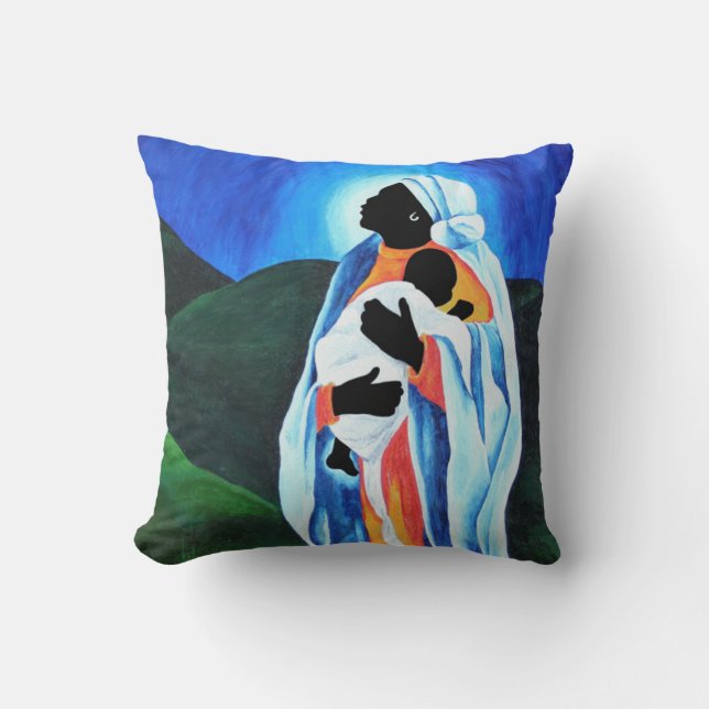 Coussin Madonna et enfant - espérez le monde 2008 (Recto)