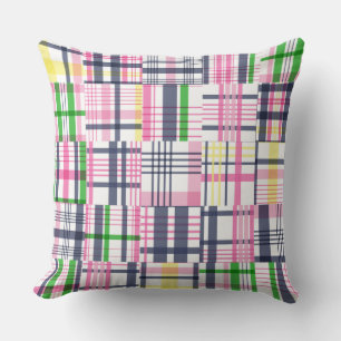 Coussin Madras rose estivale