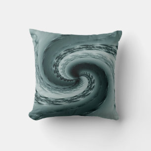 Coussin Maelstrom Fractal Abstrait - Turquoise